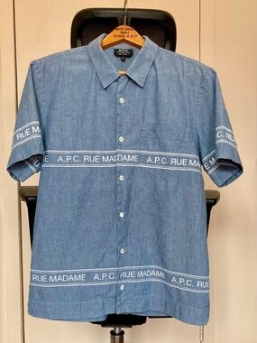 A.P.C. SS 2020 Carousel Logo Brushed Cotton Button Up